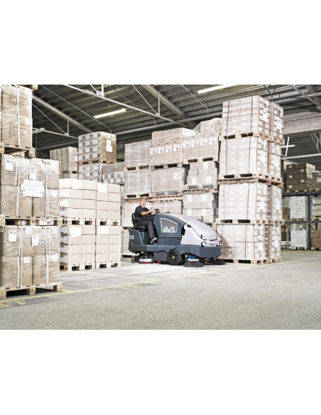 Barredora fregadora combinada industrial electrica a baterías.